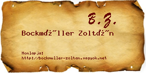 Bockmüller Zoltán névjegykártya